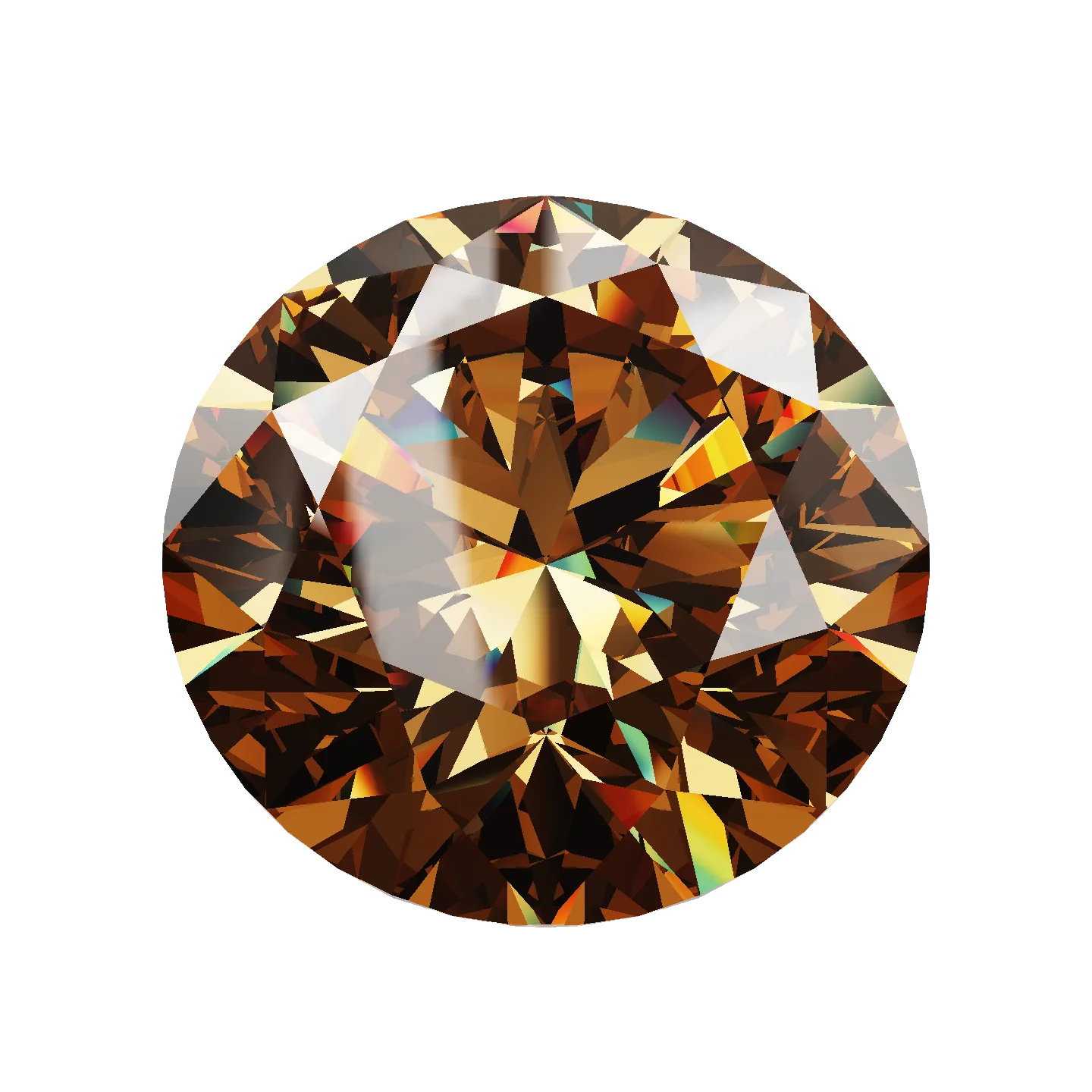 Cognac round, 2.10 ct