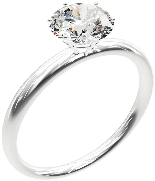 A diamond solitaire in white gold
