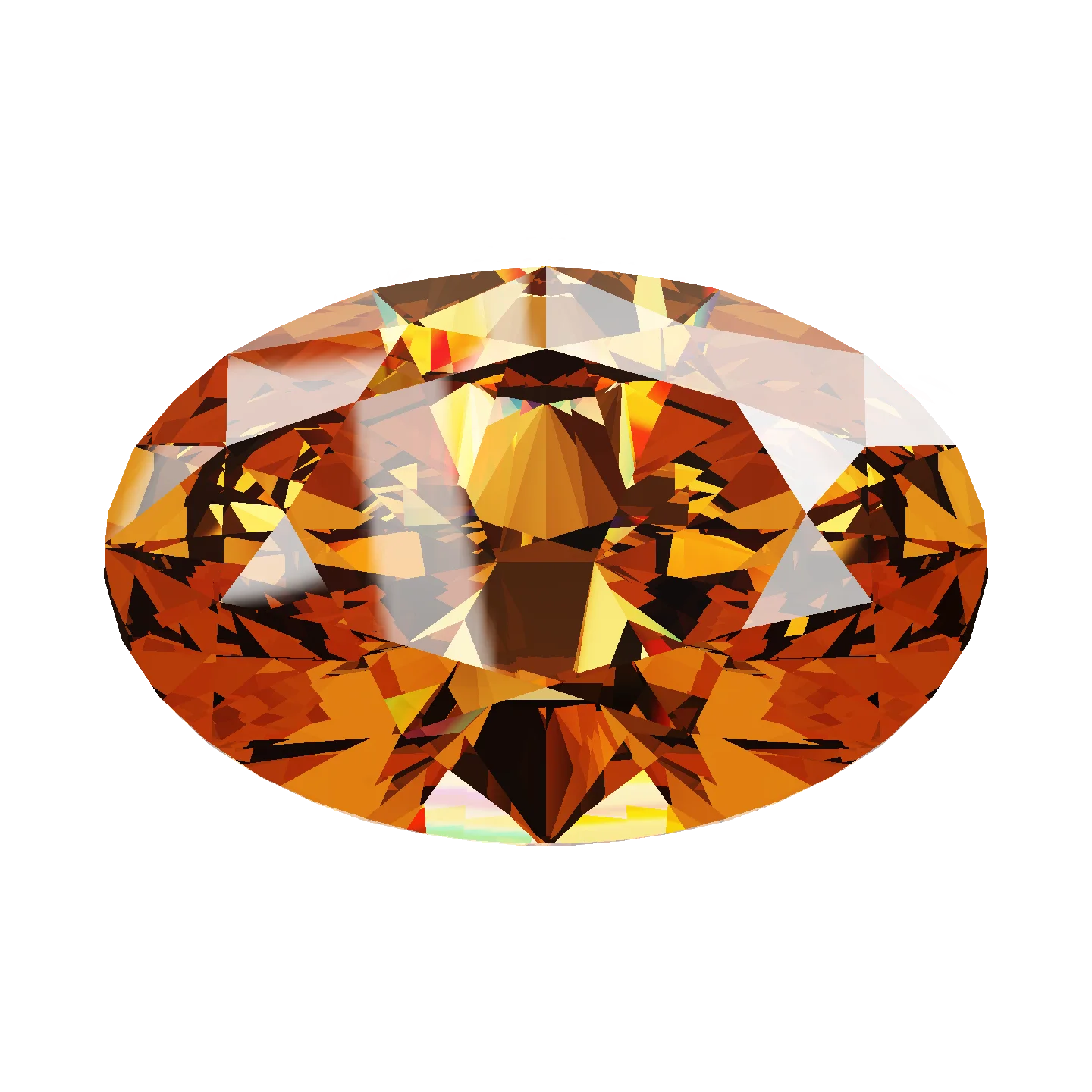 Orange oval, 0.61 ct